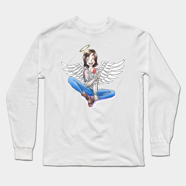Chibi Angel Long Sleeve T-Shirt by KranberriJam